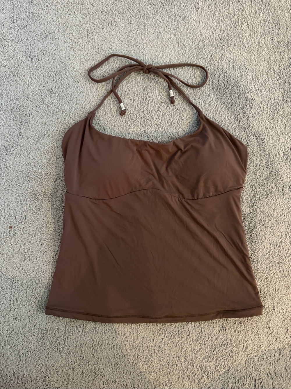 Women’s Brown Halter Tank Top with Tie Neck